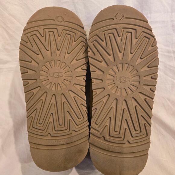 UGG Tazz Braid Slipper Size 8 Chestnut Suede Platform Moccasin Clog *read* - Picture 13 of 14